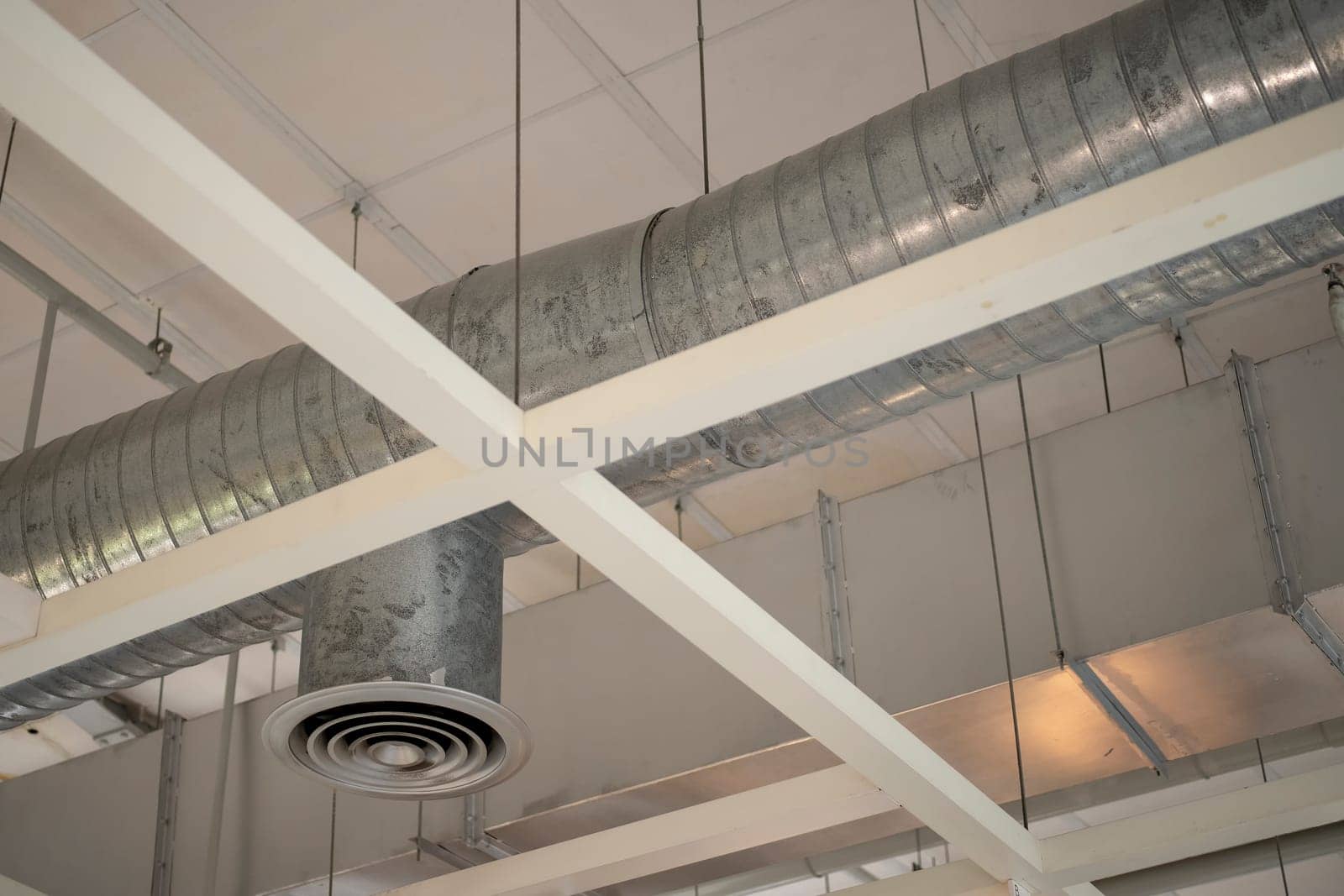 Air duct conditioning ceiling in the building