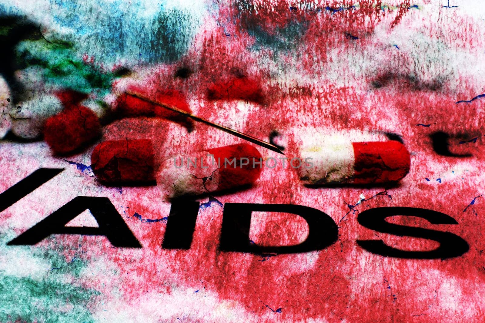 AIDS concept on grunge background