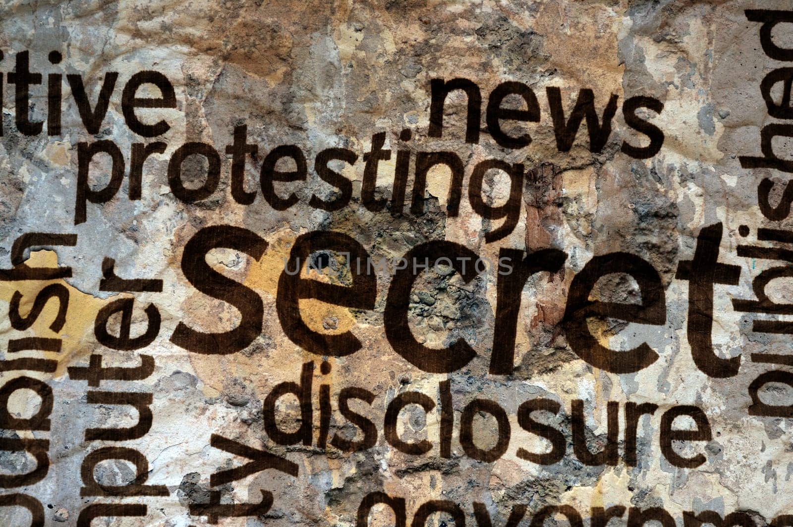 Secret text on grunge background