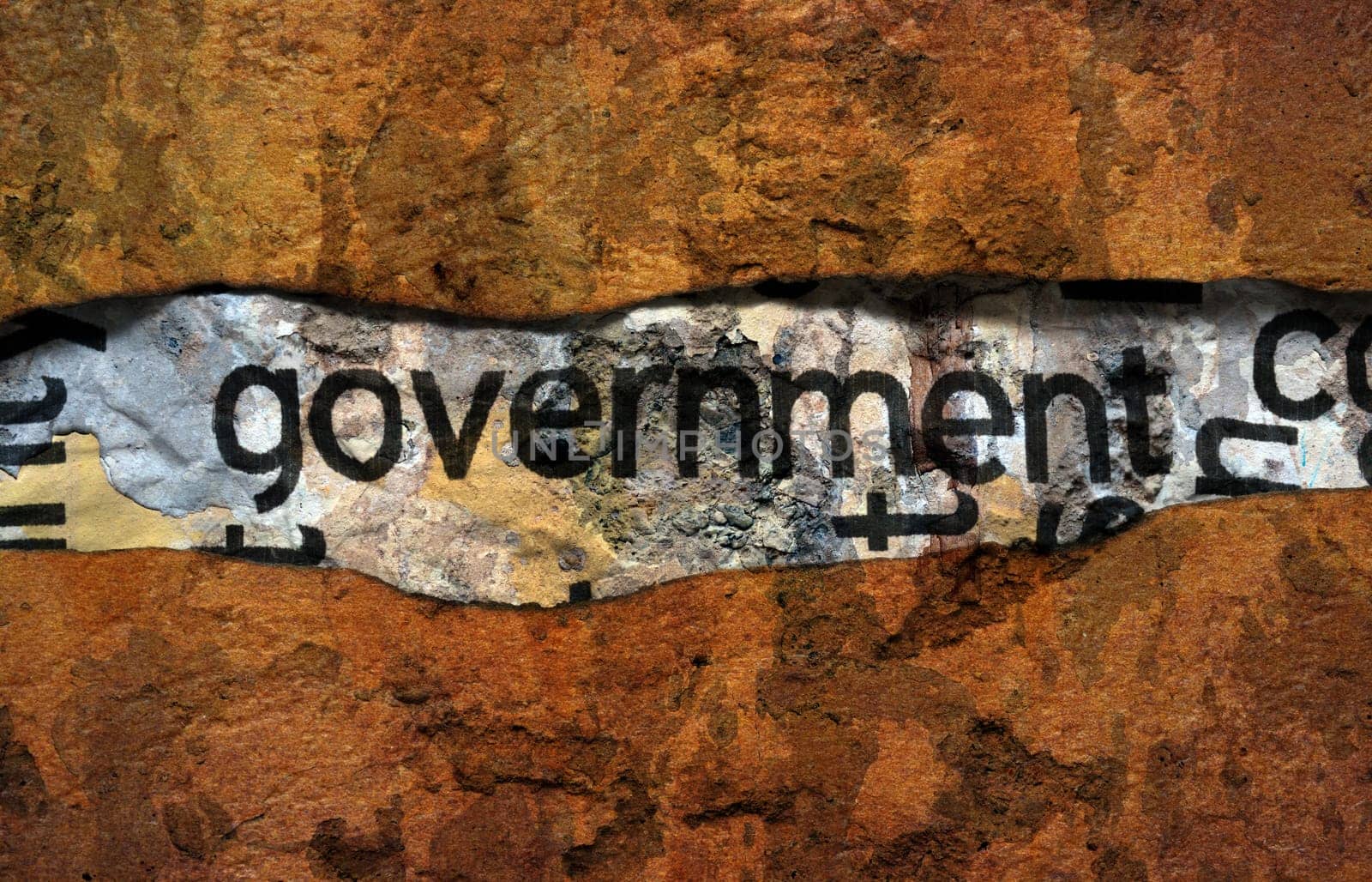 Government text on grunge background