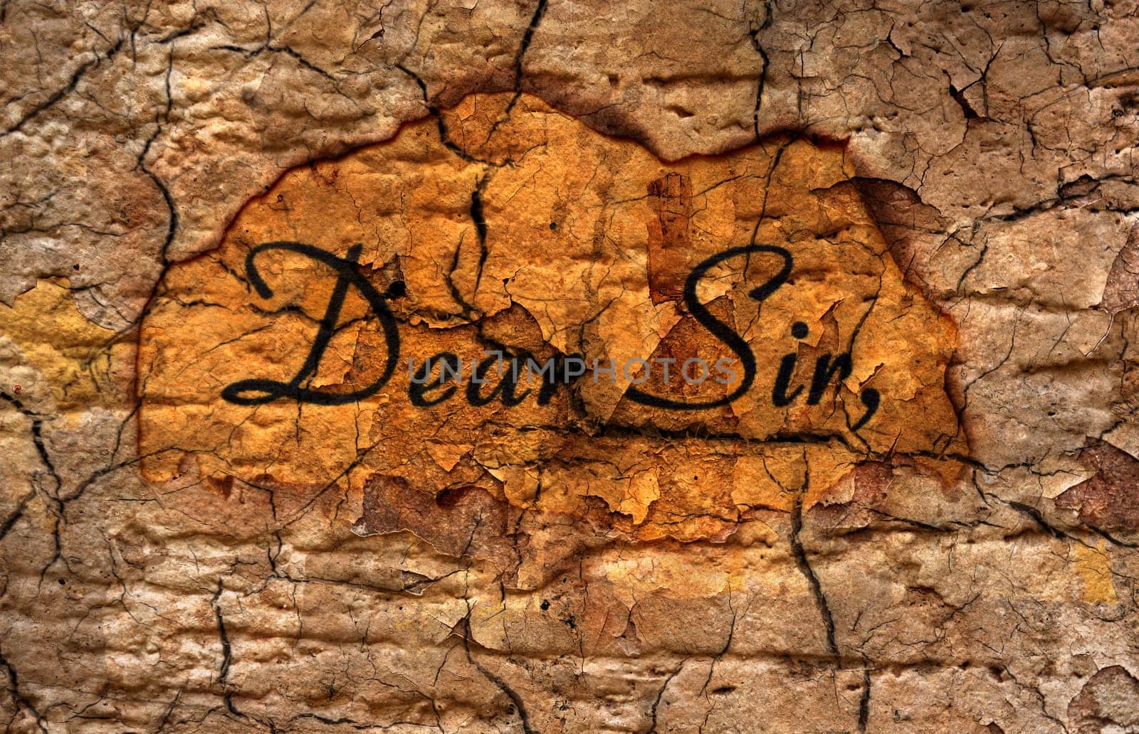 Dear sir text on grunge background
