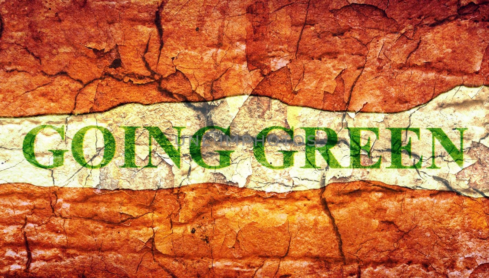 Going green grunge concept