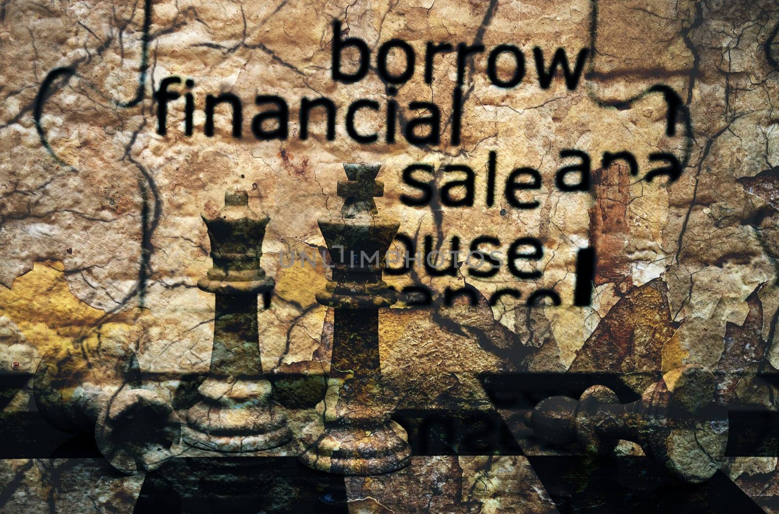 Borrow financial sale chess concept