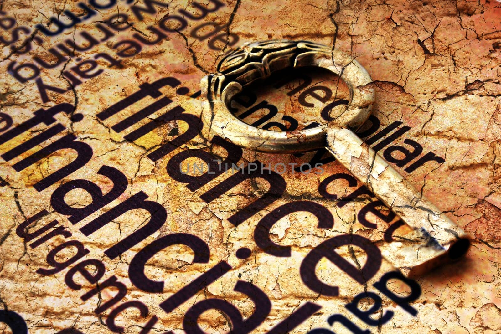 Golden key and finance concept