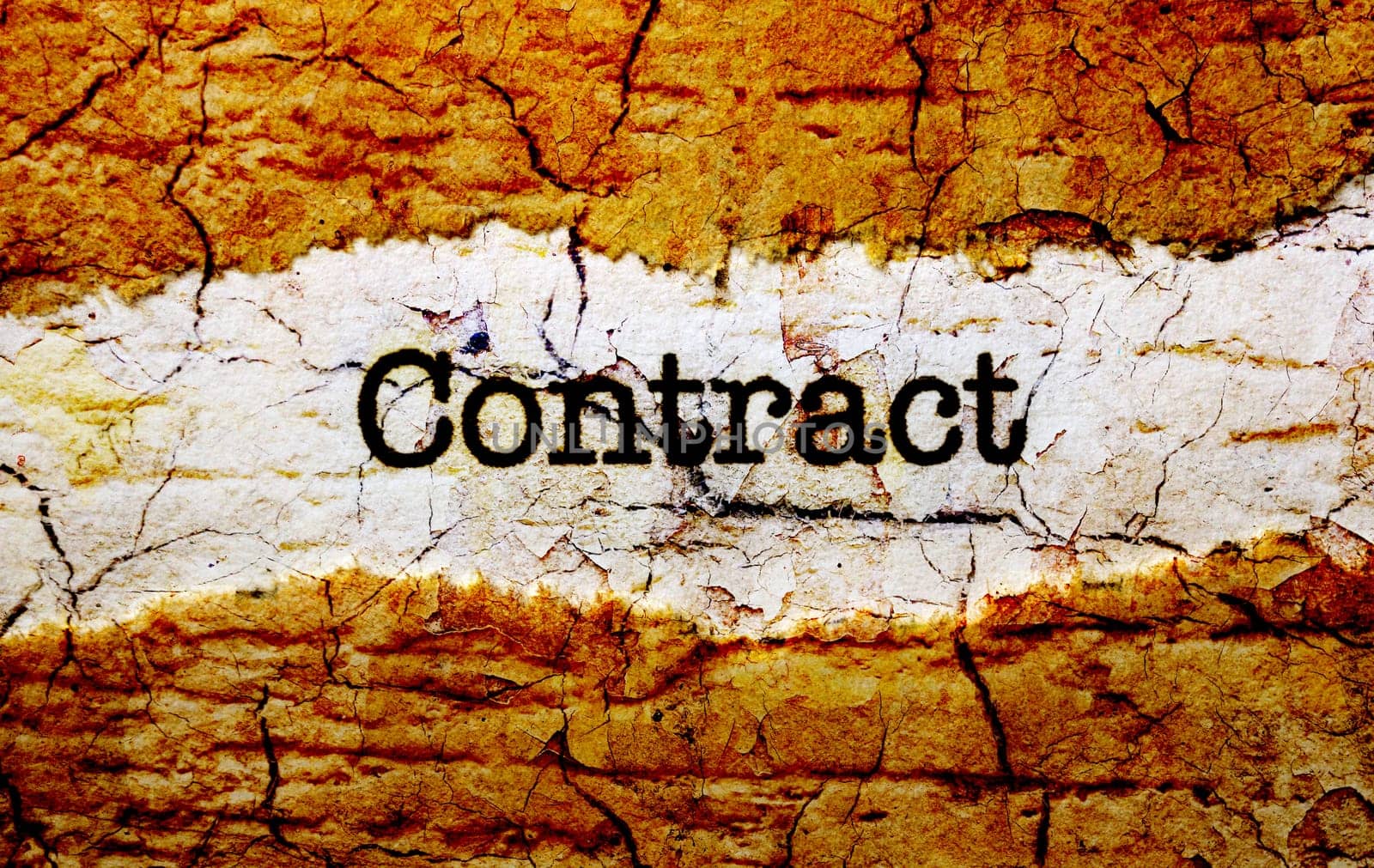 Contract text on grunge background