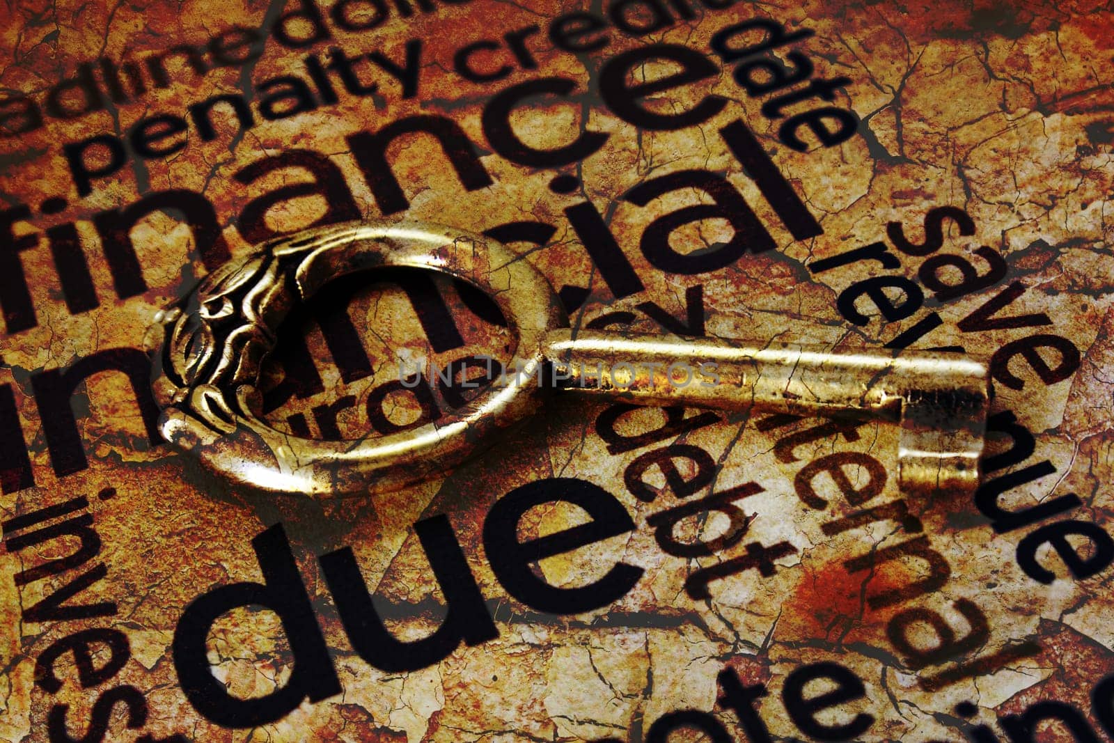Golden key on due concept