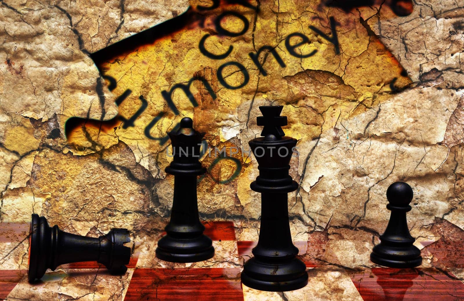 Money puzzle chess concept