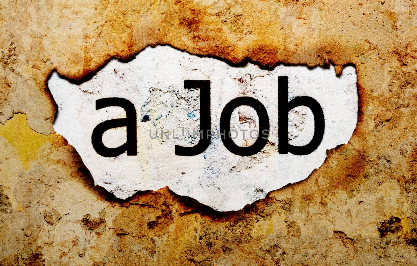 Job text on grunge background