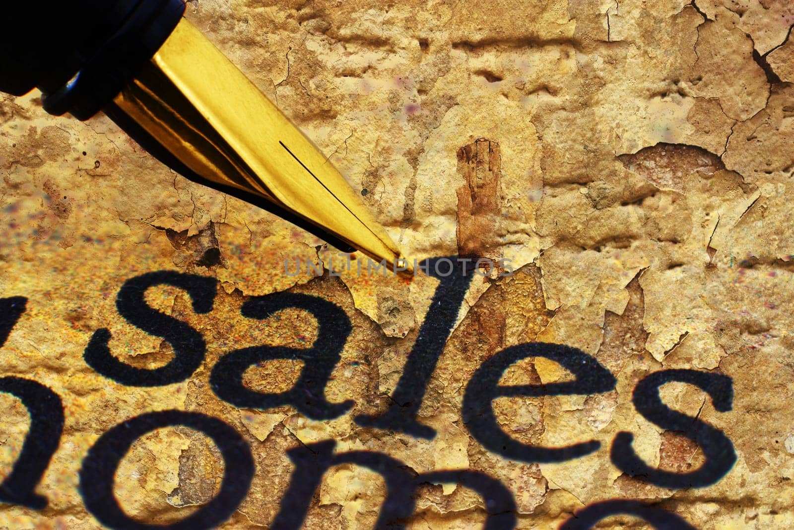 Fountain pen on sales text
