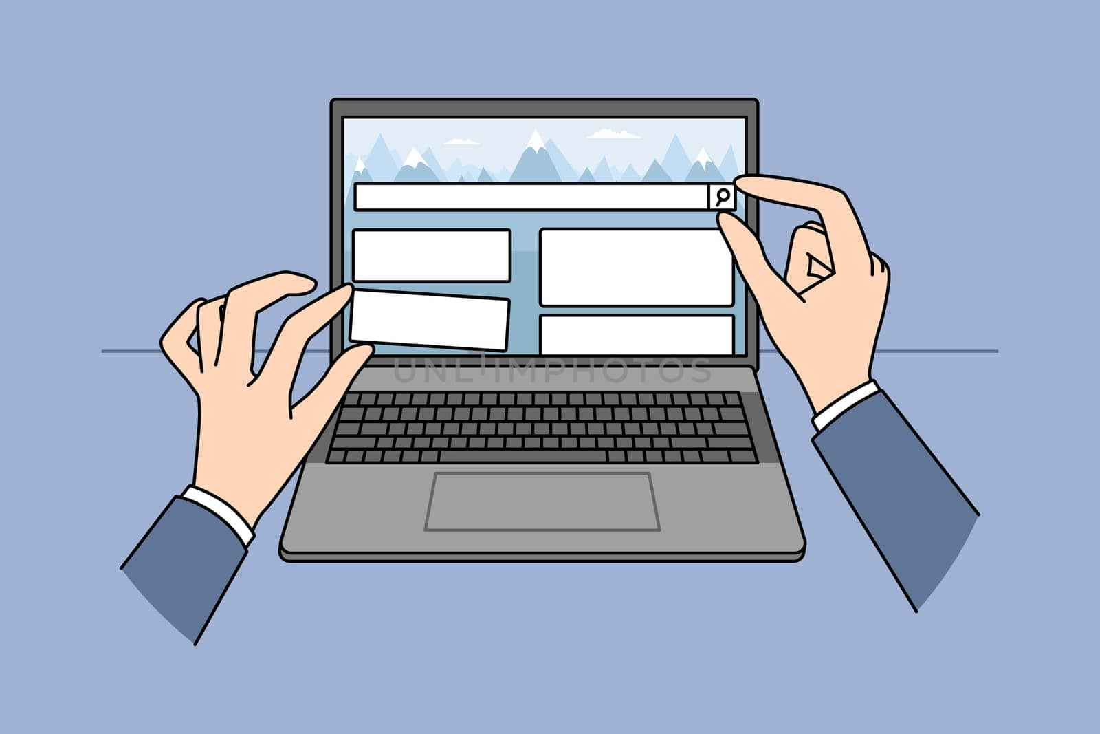 Web designer create website on laptop