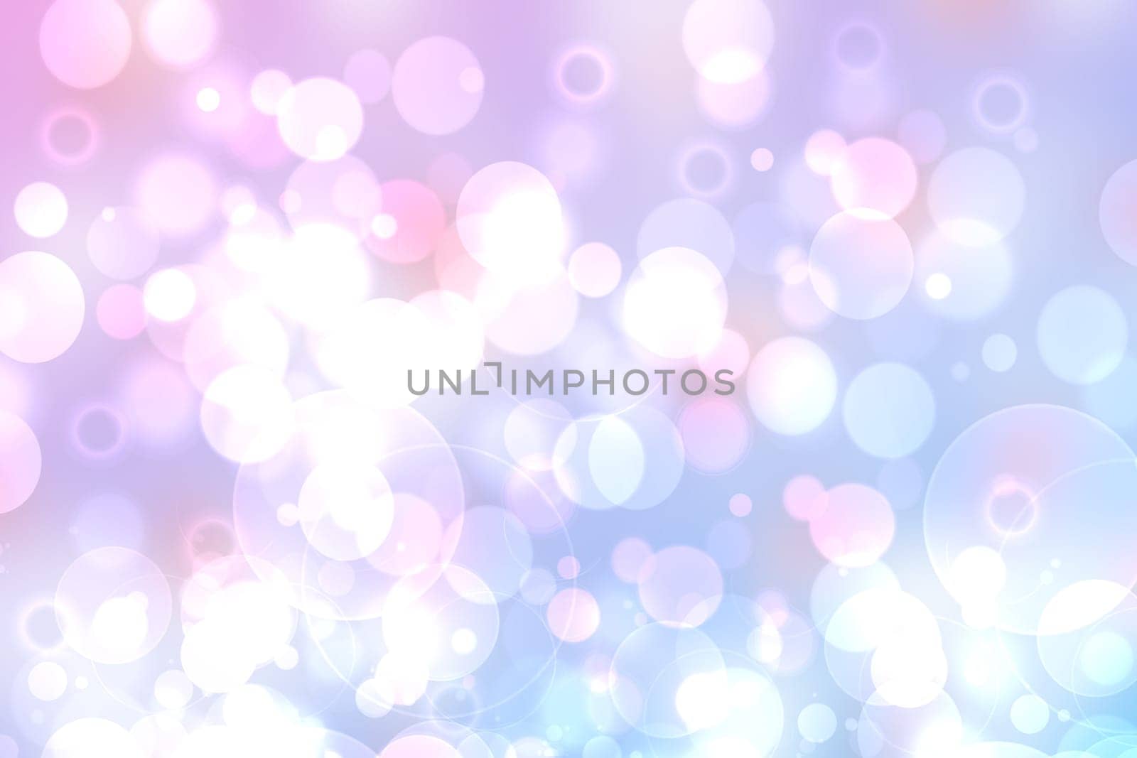 Abstract blurred fresh vivid spring summer light delicate pastel blue pink white bokeh background texture with bright circular soft color lights. Beautiful backdrop illustration.