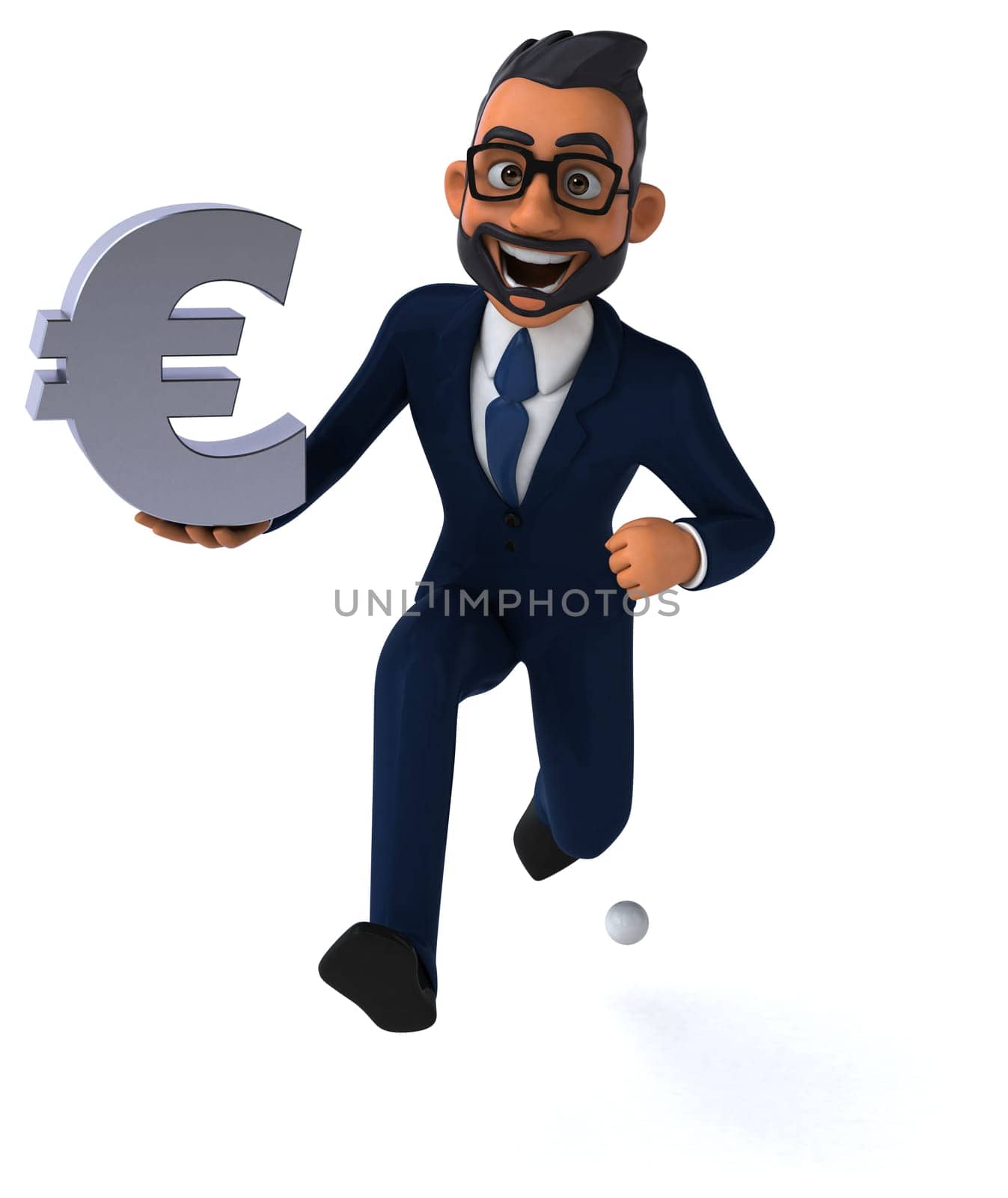 Fun 3D cartoon illustration of an indian businessman