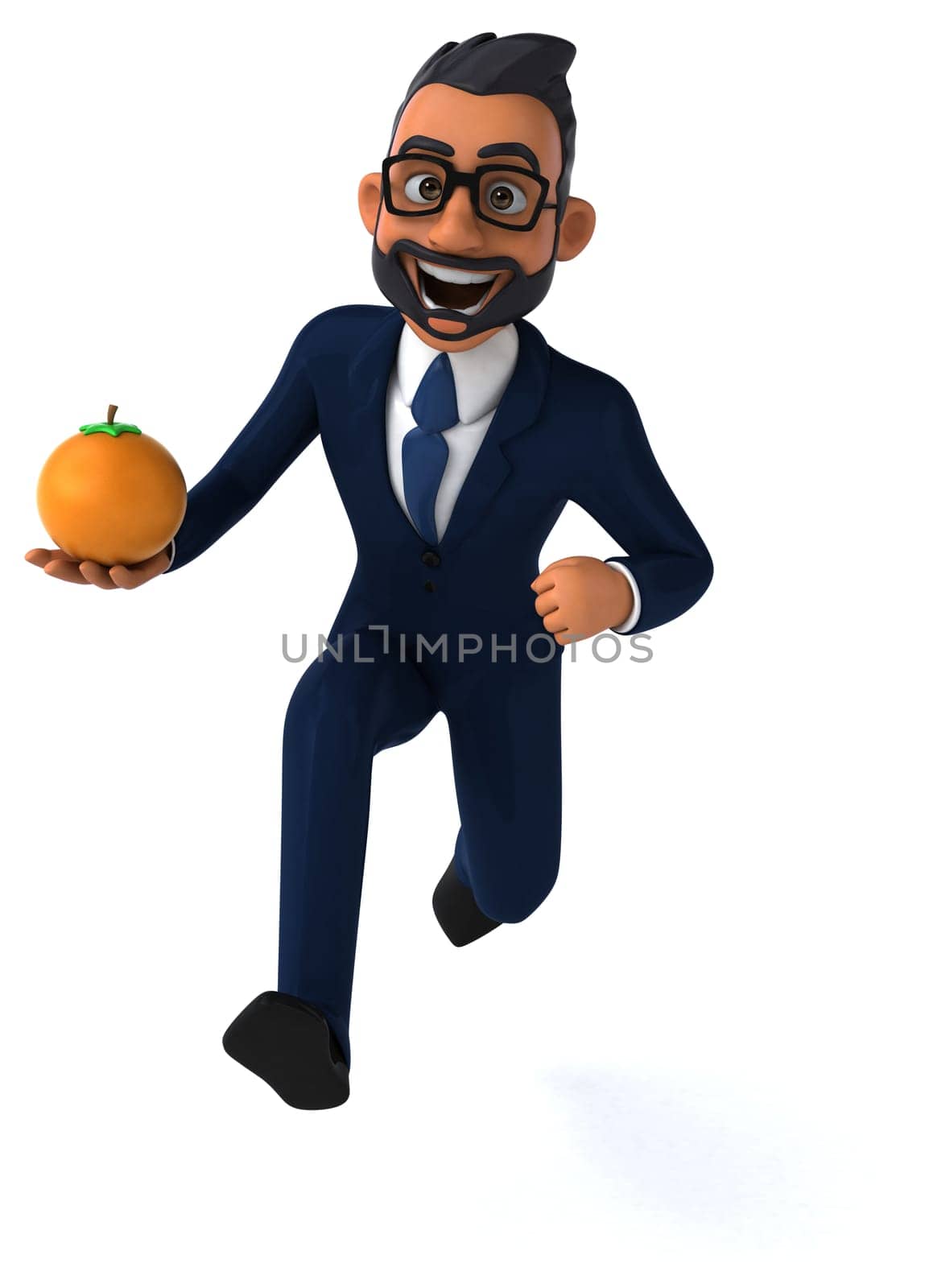 Fun 3D cartoon illustration of an indian businessman