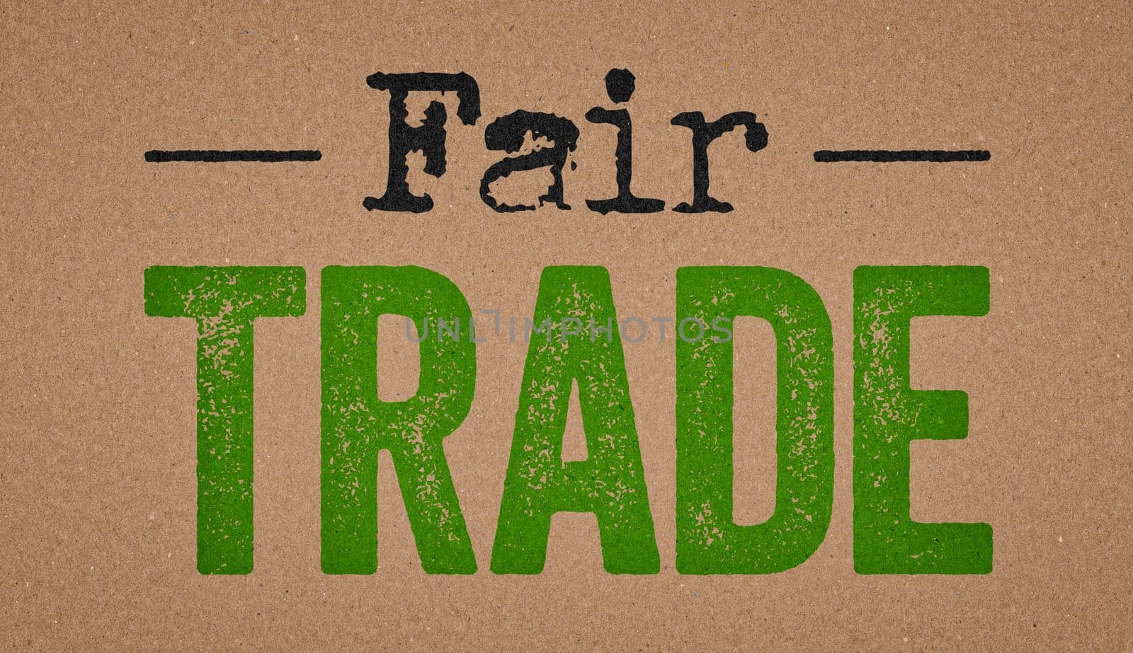 Fair Trade written on a retro paper background