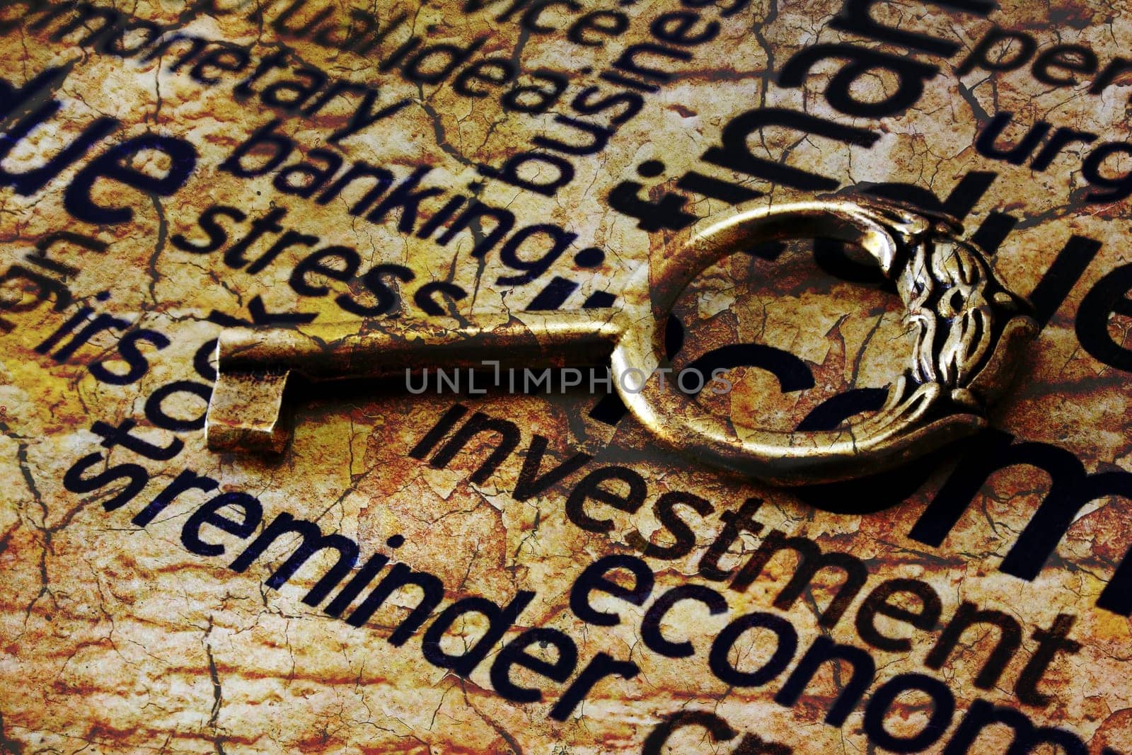 Golden key and investment concept