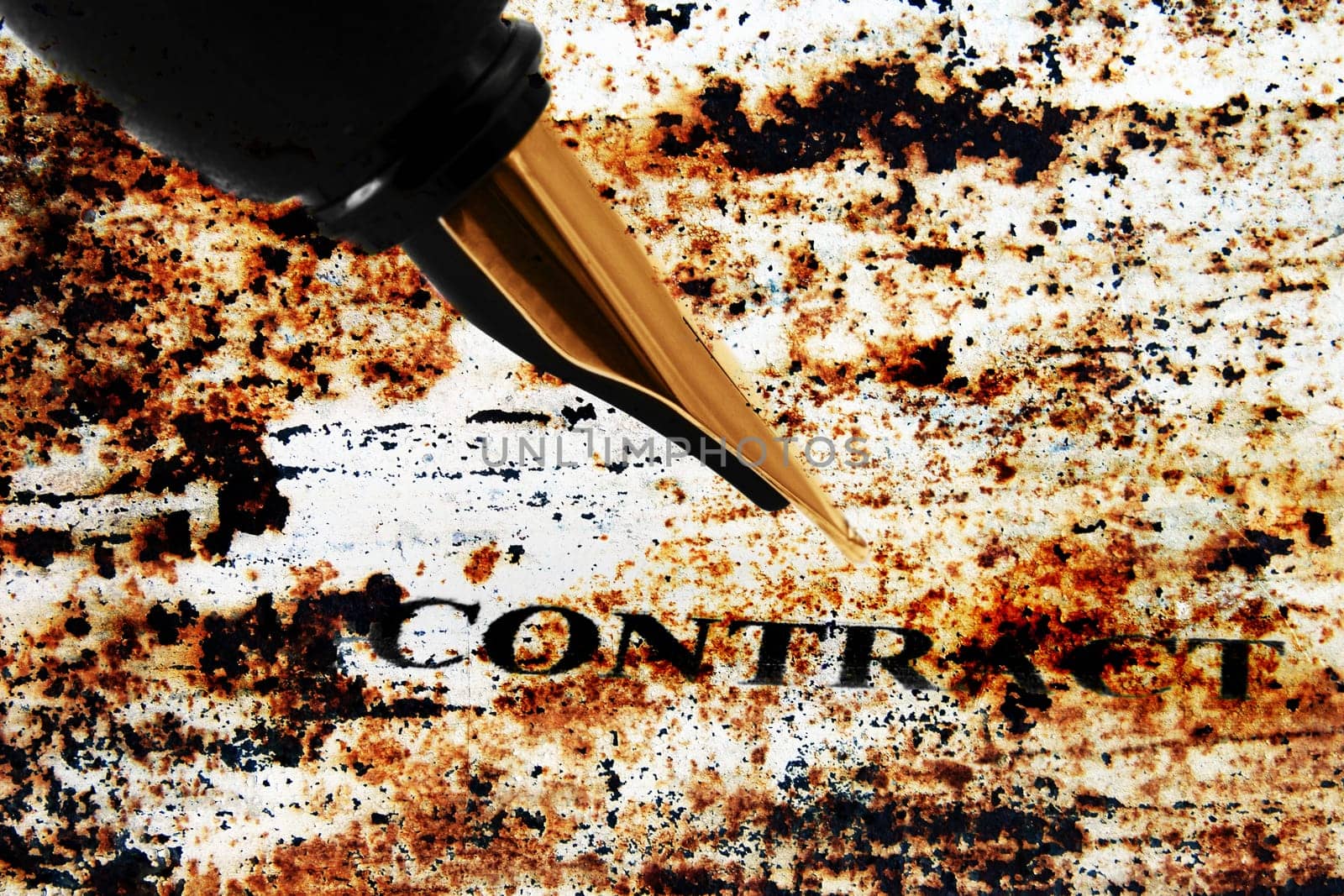 Fountain pen on contract
