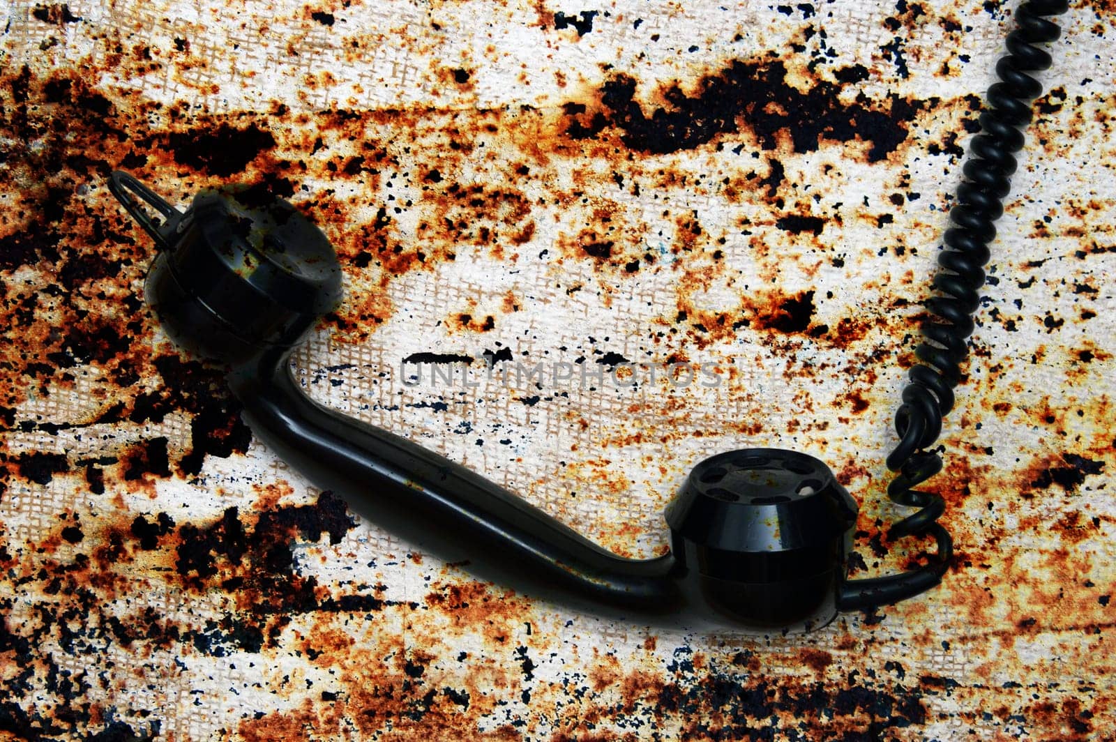 Black vintage telephone handset