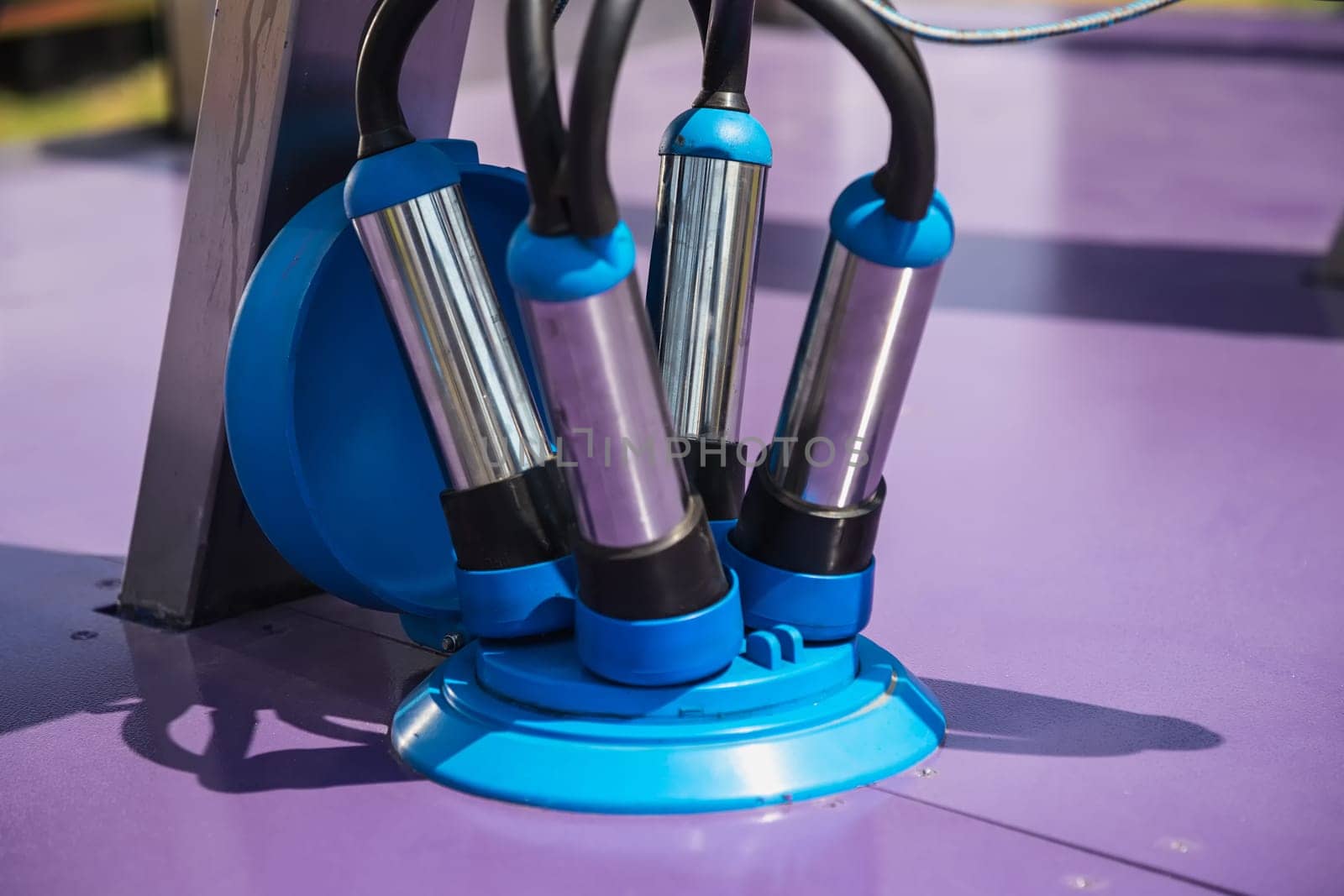 Automated mechanized milking equipment closeup for farmland industry