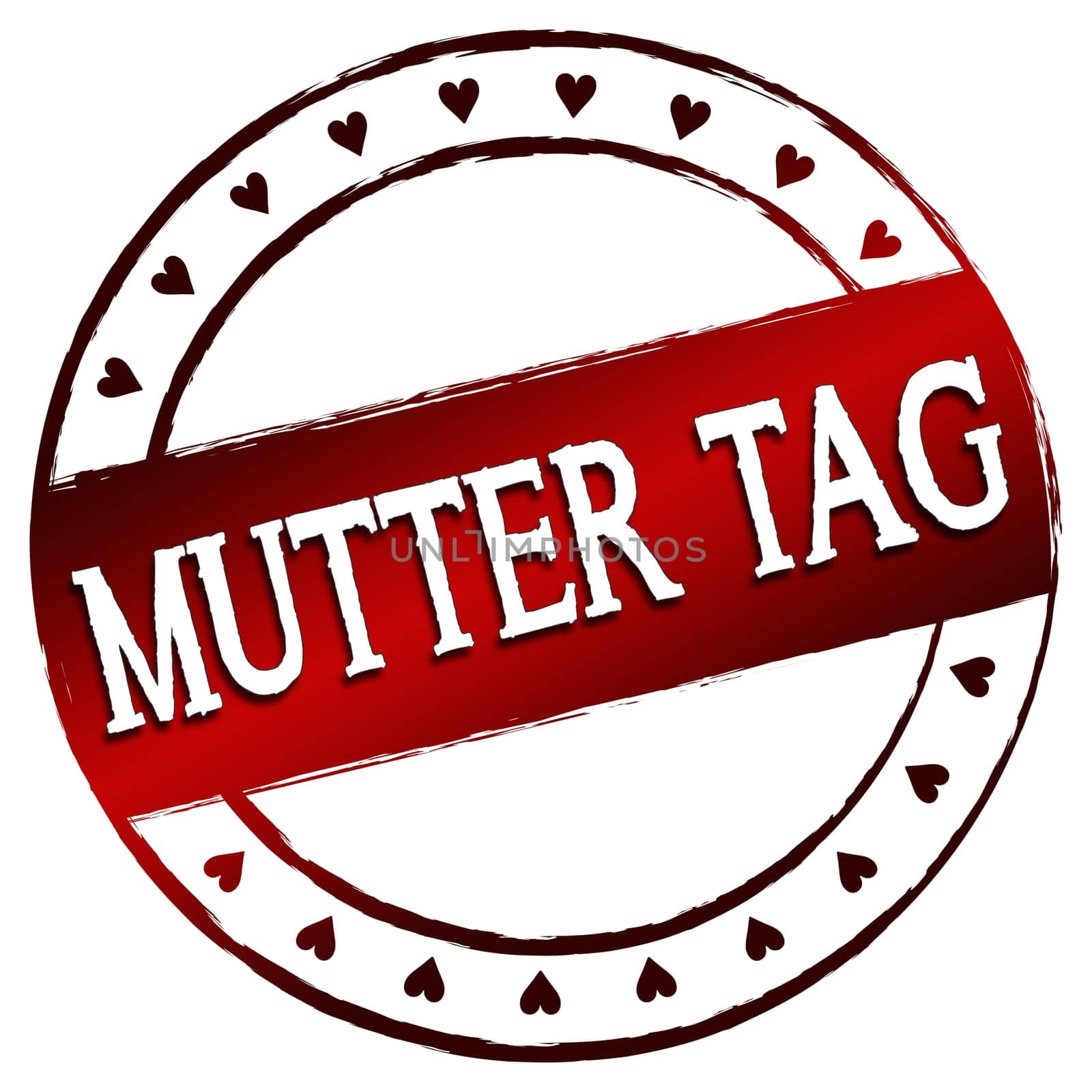 Kaputter stamp with the inscription "Mother's Day"" in red."
