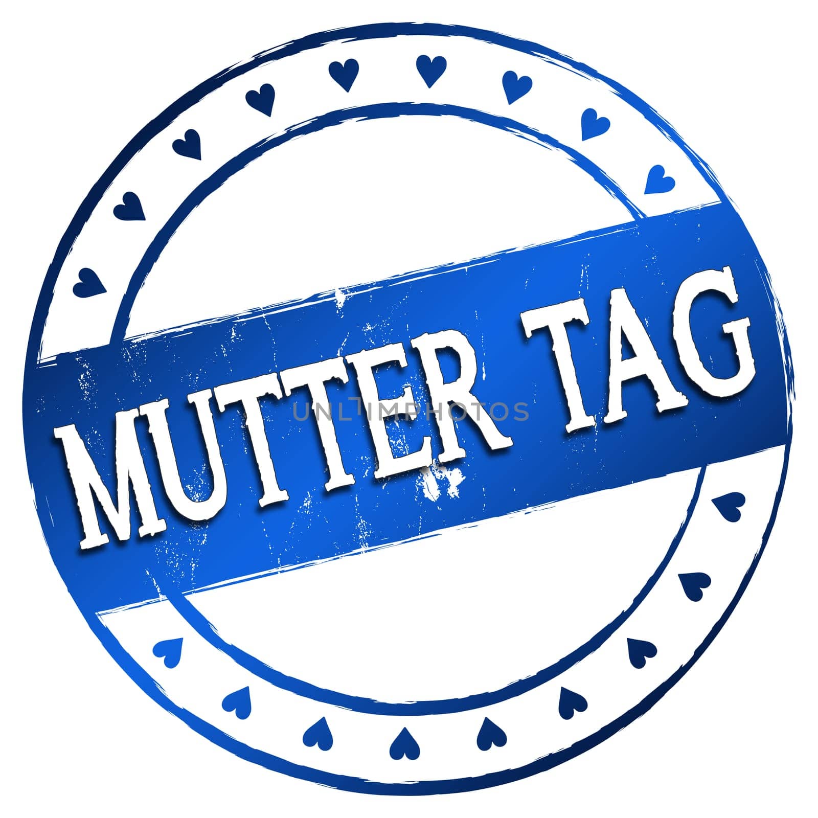 Kaputter stamp with the inscription "Mother's Day"" in blue."