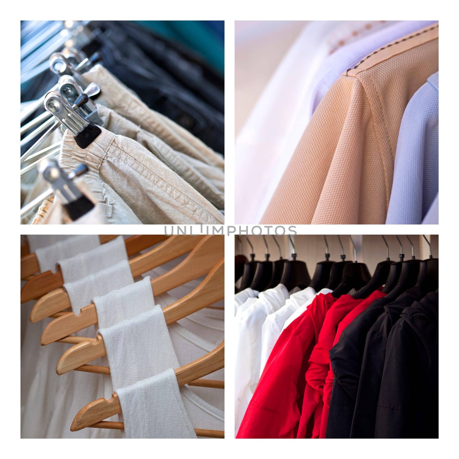Clothes and fashion stores on a collage