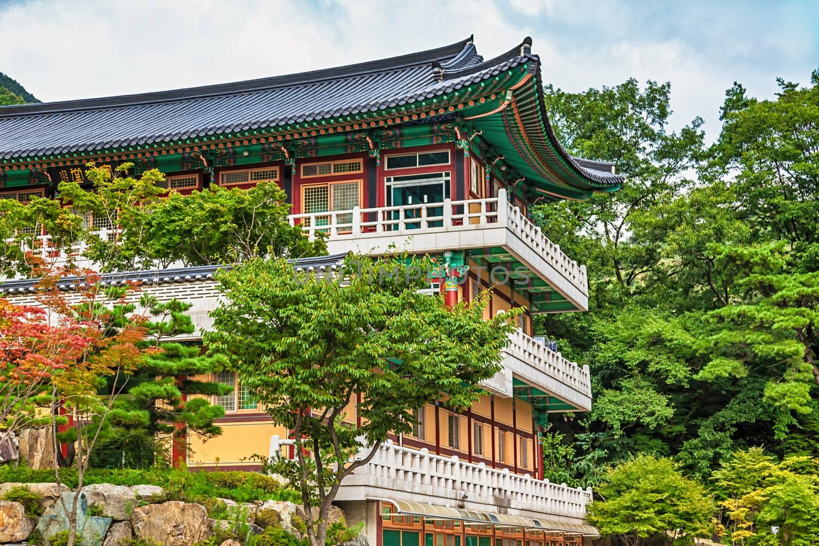 Traditional korean architecture old building or monks temple in South Korea
