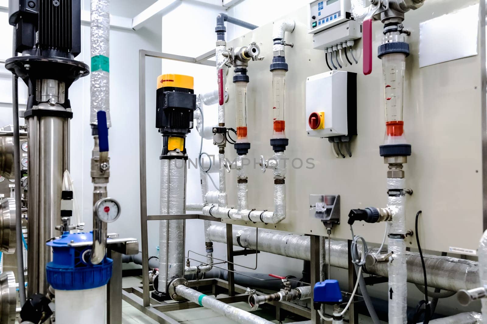 Control panel equipment on water conditioning or distillation room on pharmaceutical industry or chemical plant