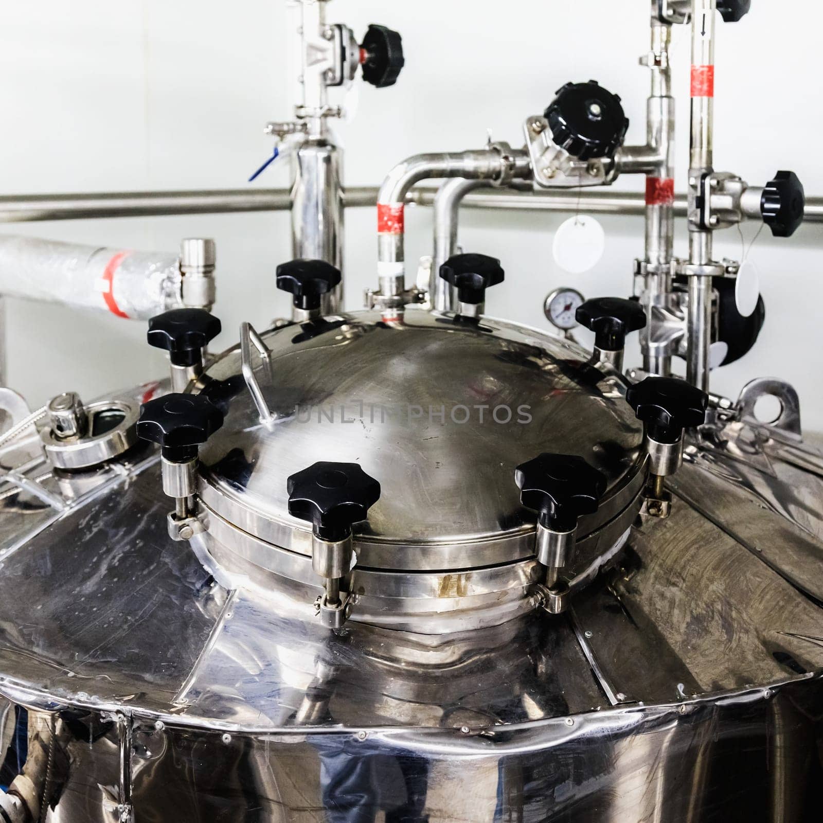head of water boiler or tank on pharmaceutical industry or chemical plant