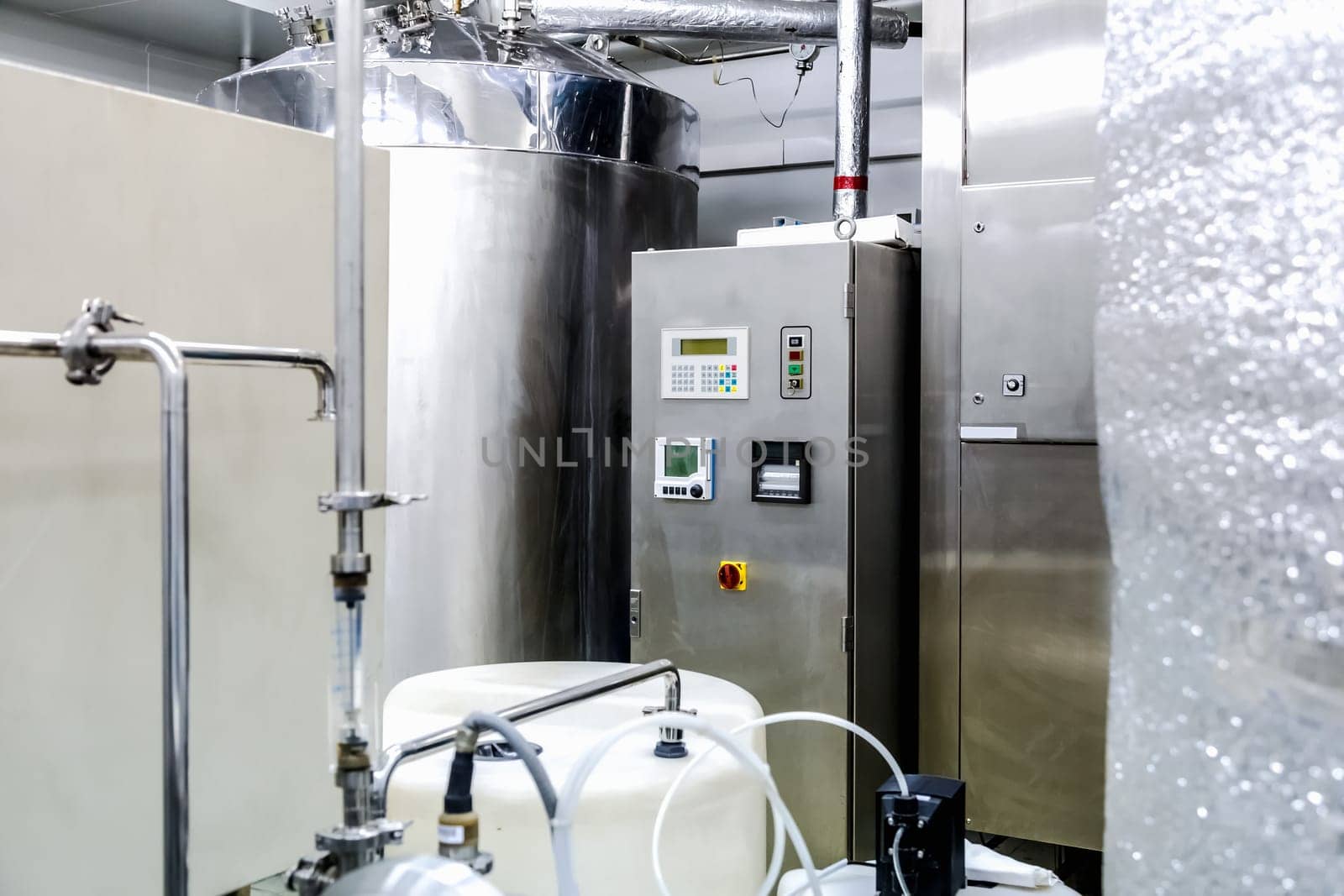 Water conditioning or distillation room and control panel equipment on pharmaceutical industry or chemical plant