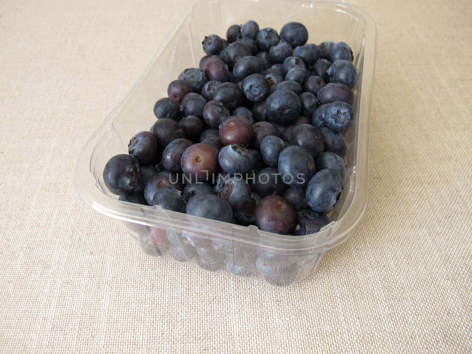 Blueberries in a plastic packaging