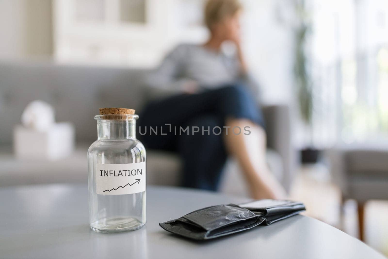 Desperate elderly woman unhappy with the rising cost of living