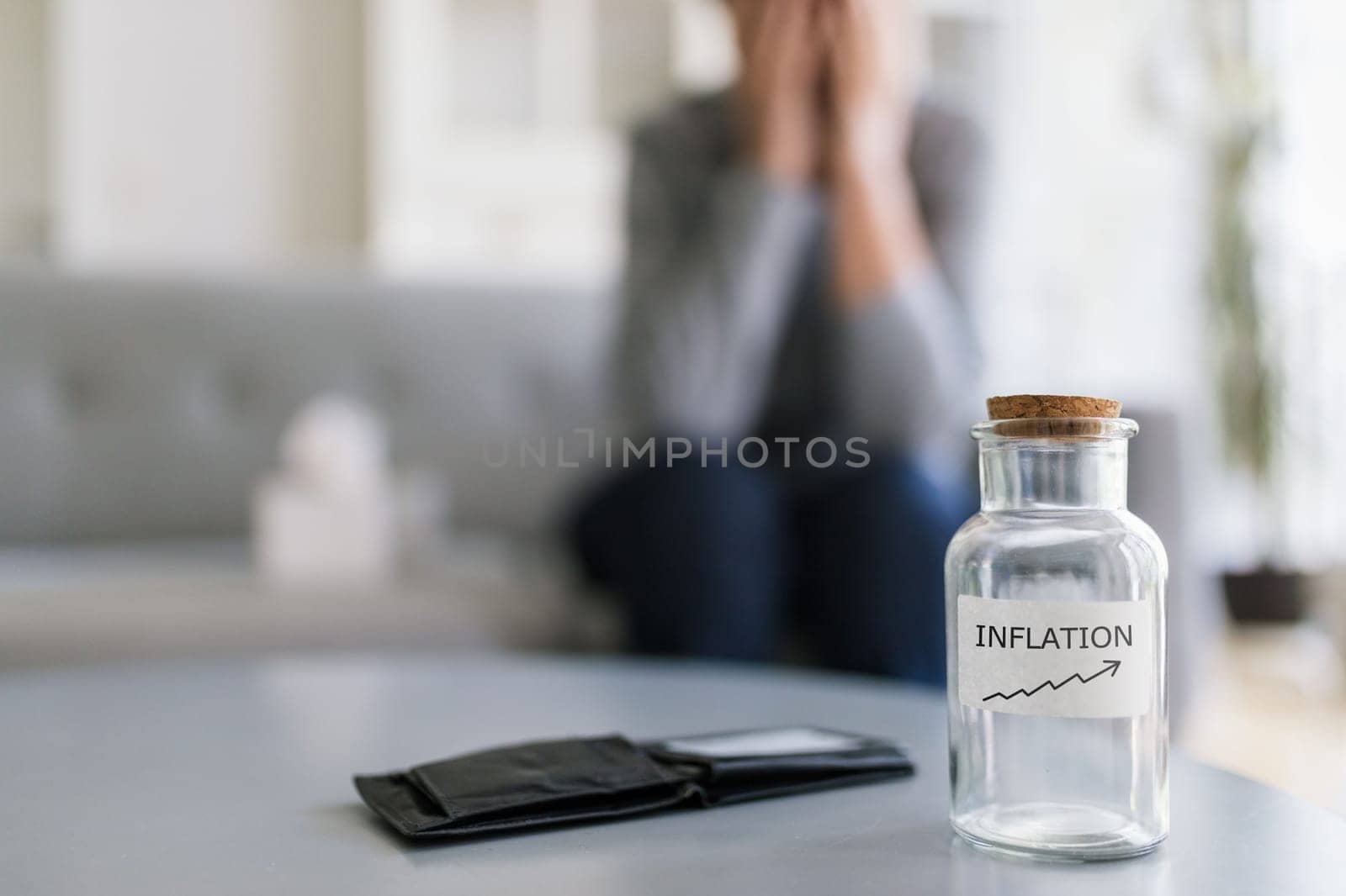 Desperate elderly woman unhappy with the rising cost of living