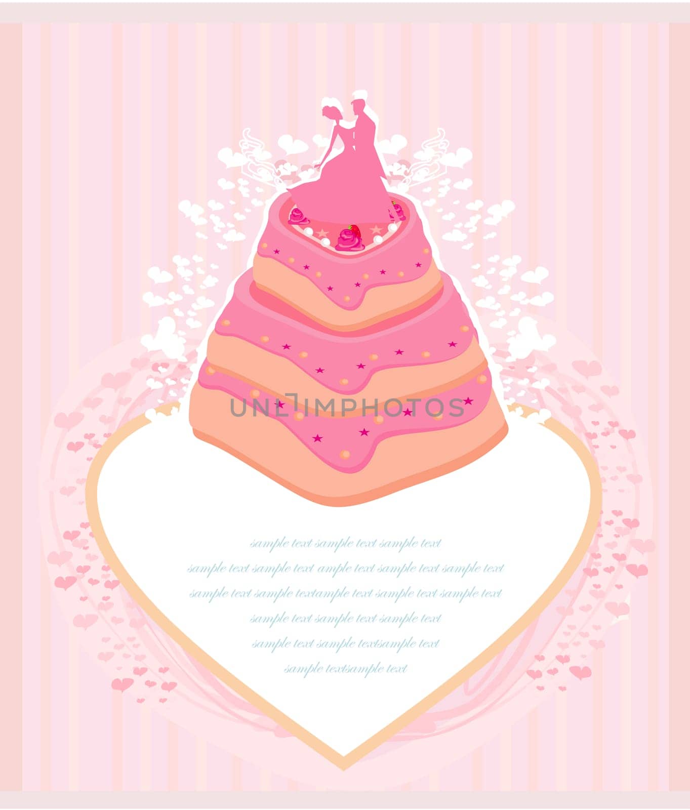wedding cake card design