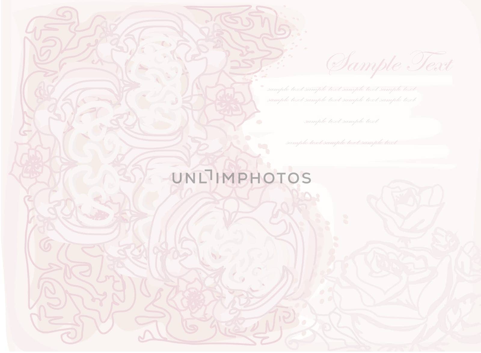 abstract floral invitation card