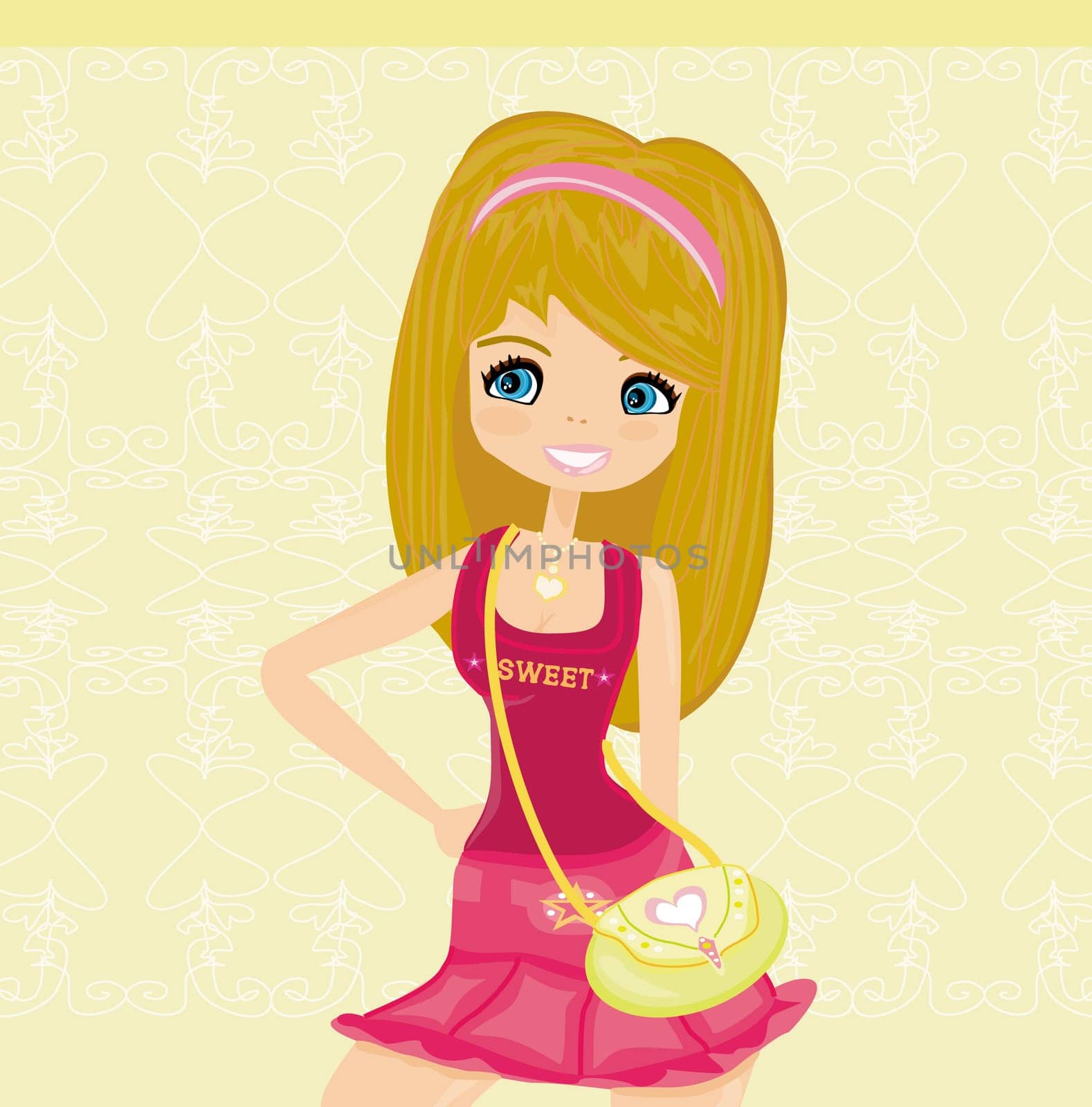 Cute teen girl with shopping bag