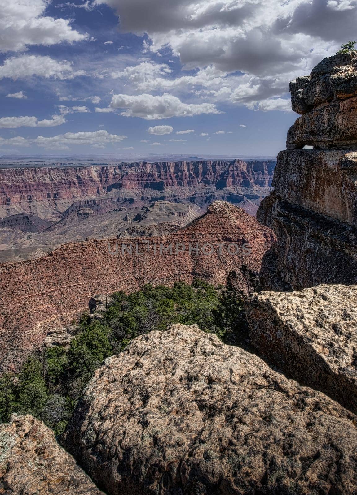 Grand Canyon North Rim Remote Hiking Trail Winds Along The Edge