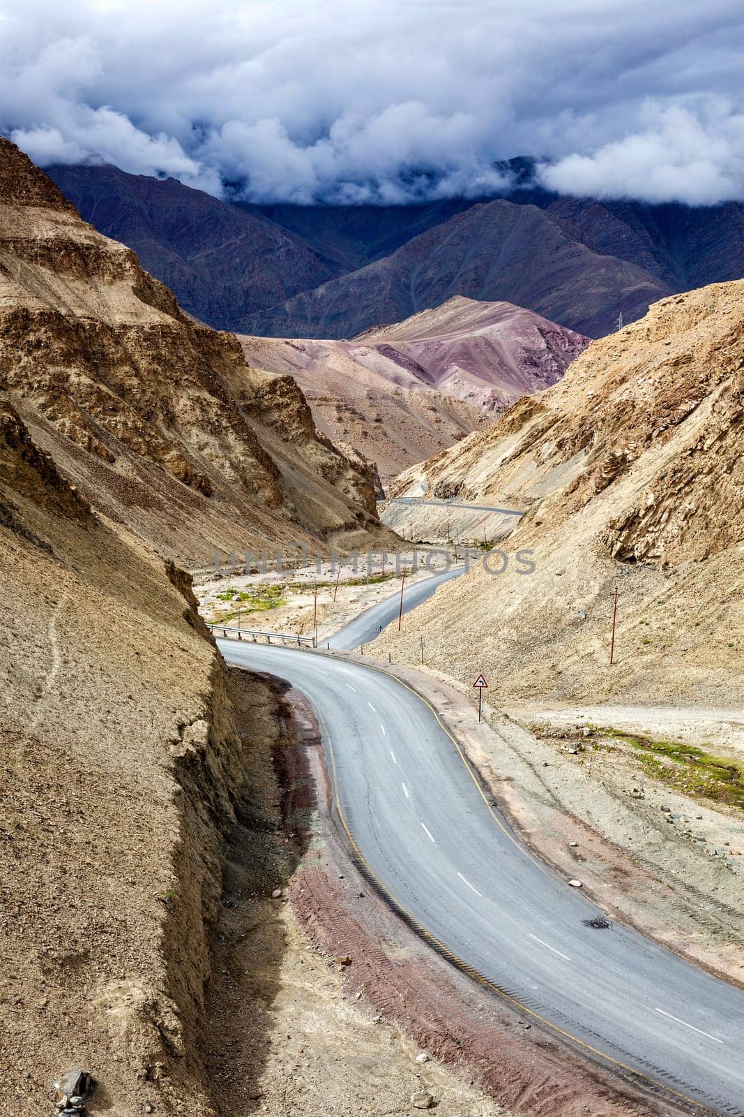 Srinagar Leh national highway NH-1 road in Himalayas. Ladakh, India
