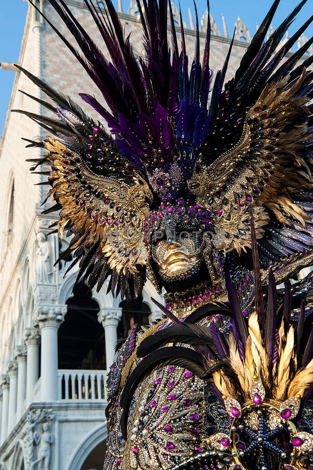 VENICE, ITALY - Febrary 18 2020: The masks of the Venice carnival 2020.