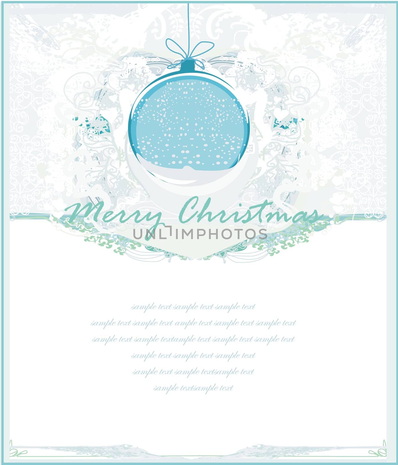 Christmas Framework style with bauble card.