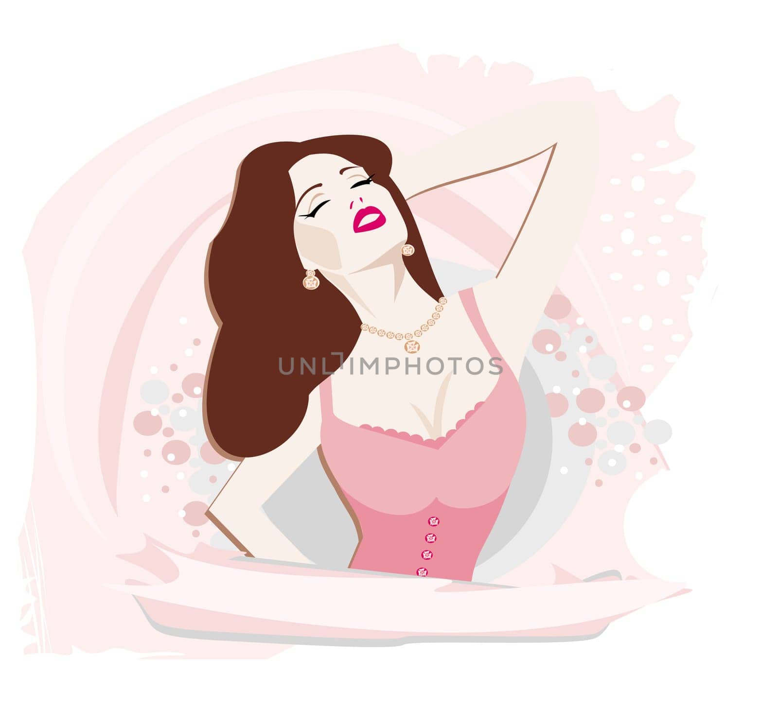 beautiful sexy woman portrait retro poster, vector illustration