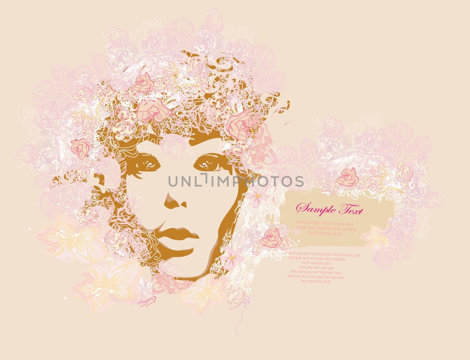 Abstract Beautiful Woman portrait card
