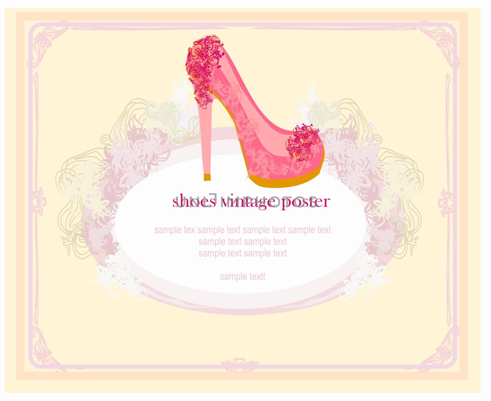 shoes vintage poster card