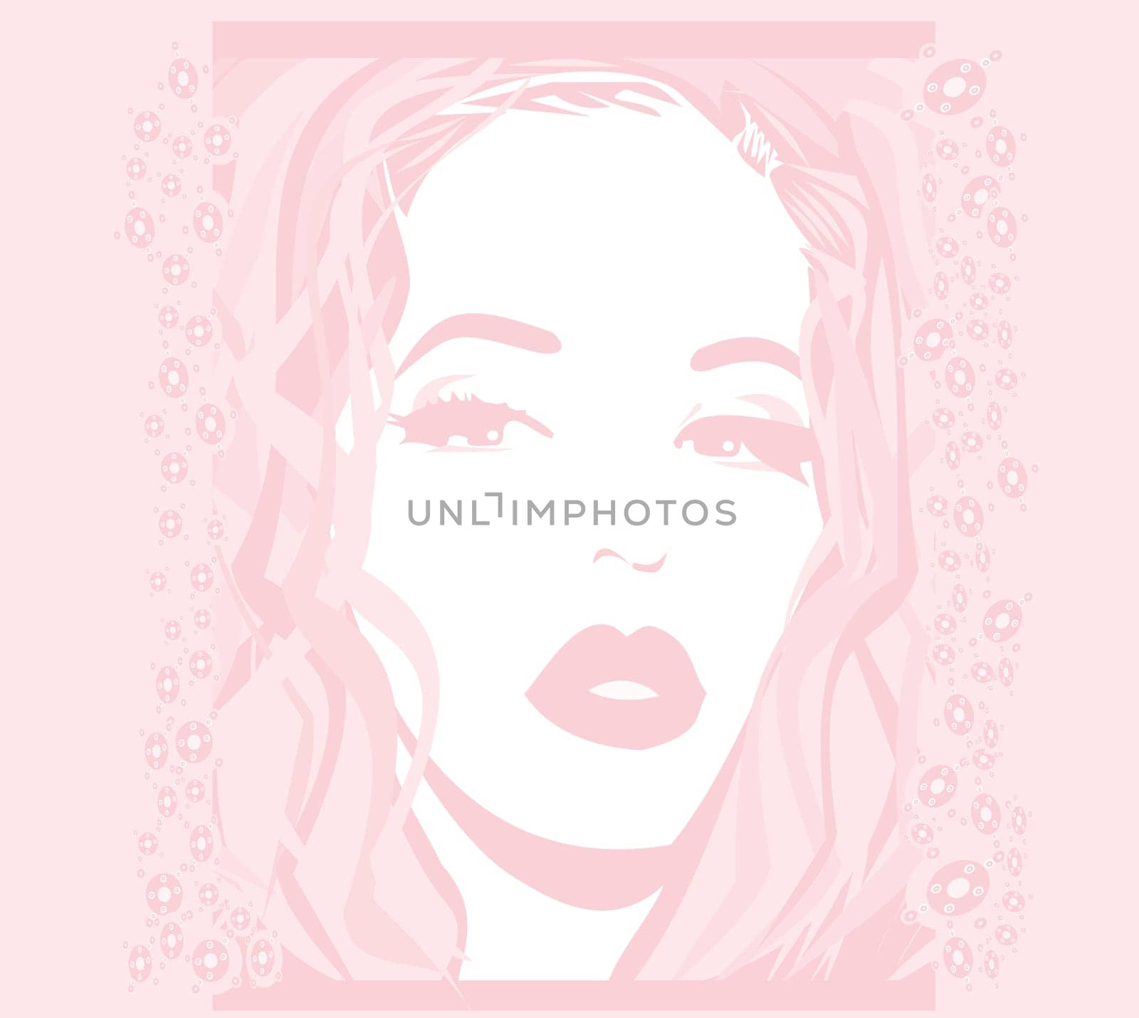 Abstract Beautiful Woman portrait card