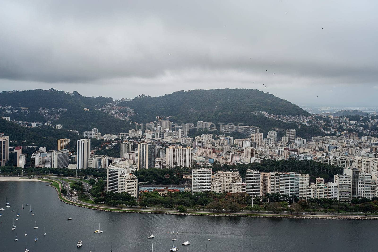 Panoramic view of Rio de Janeiro with playa Vermelha.