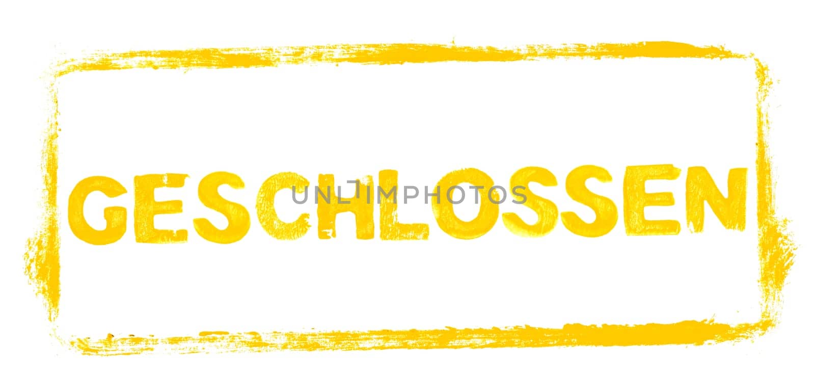 Yellow stencil frame showing Closed