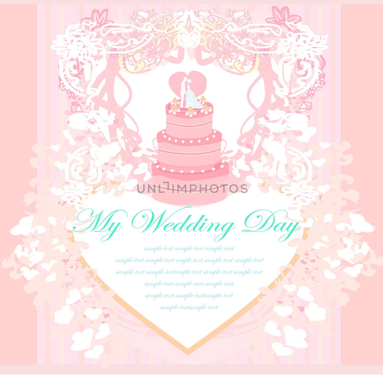 wedding cake card design