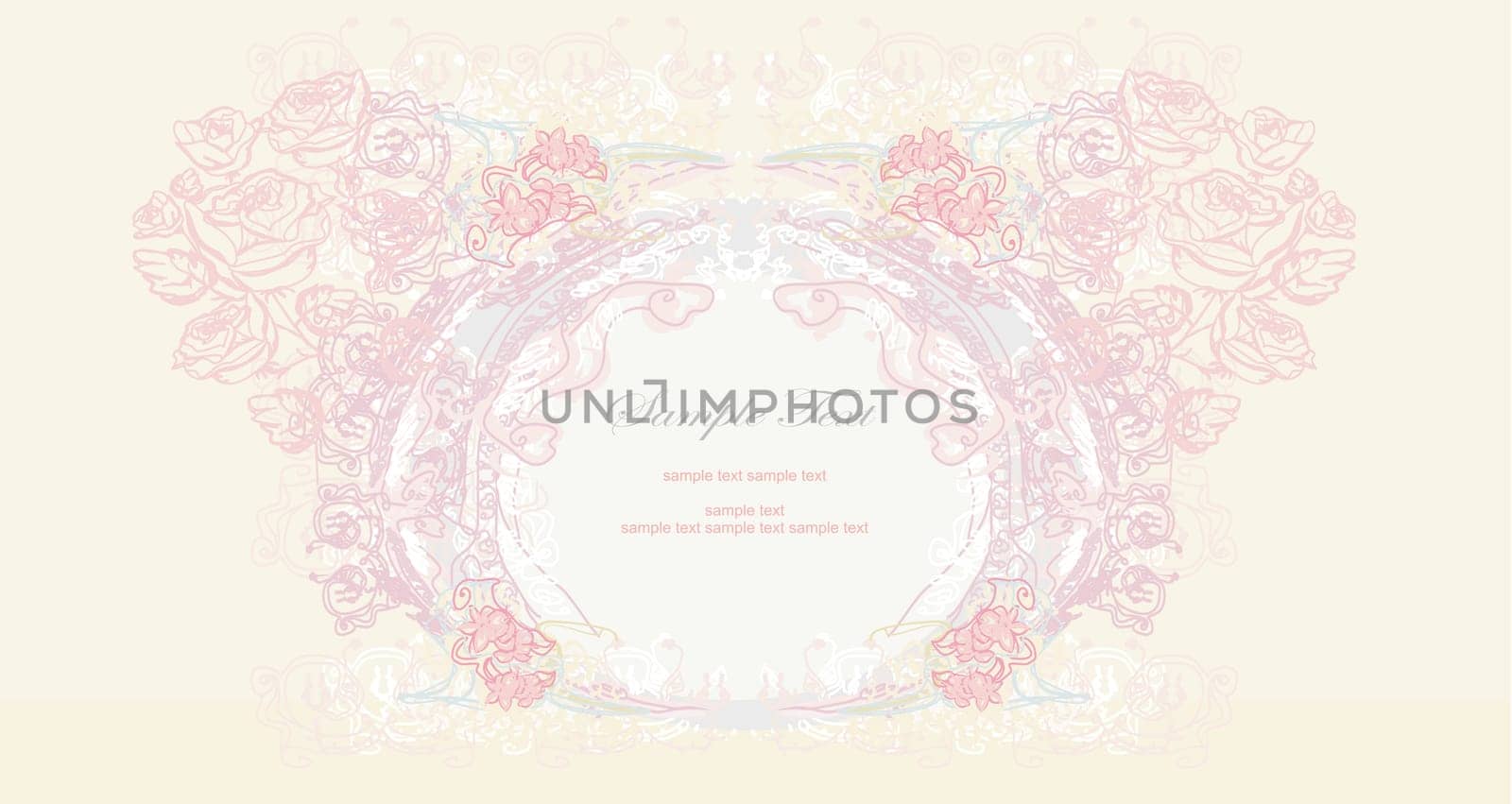 vintage floral frame card