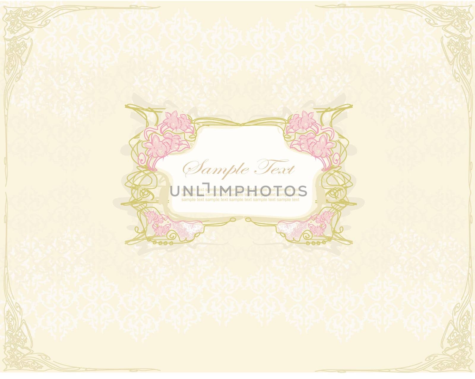 vintage floral frame card