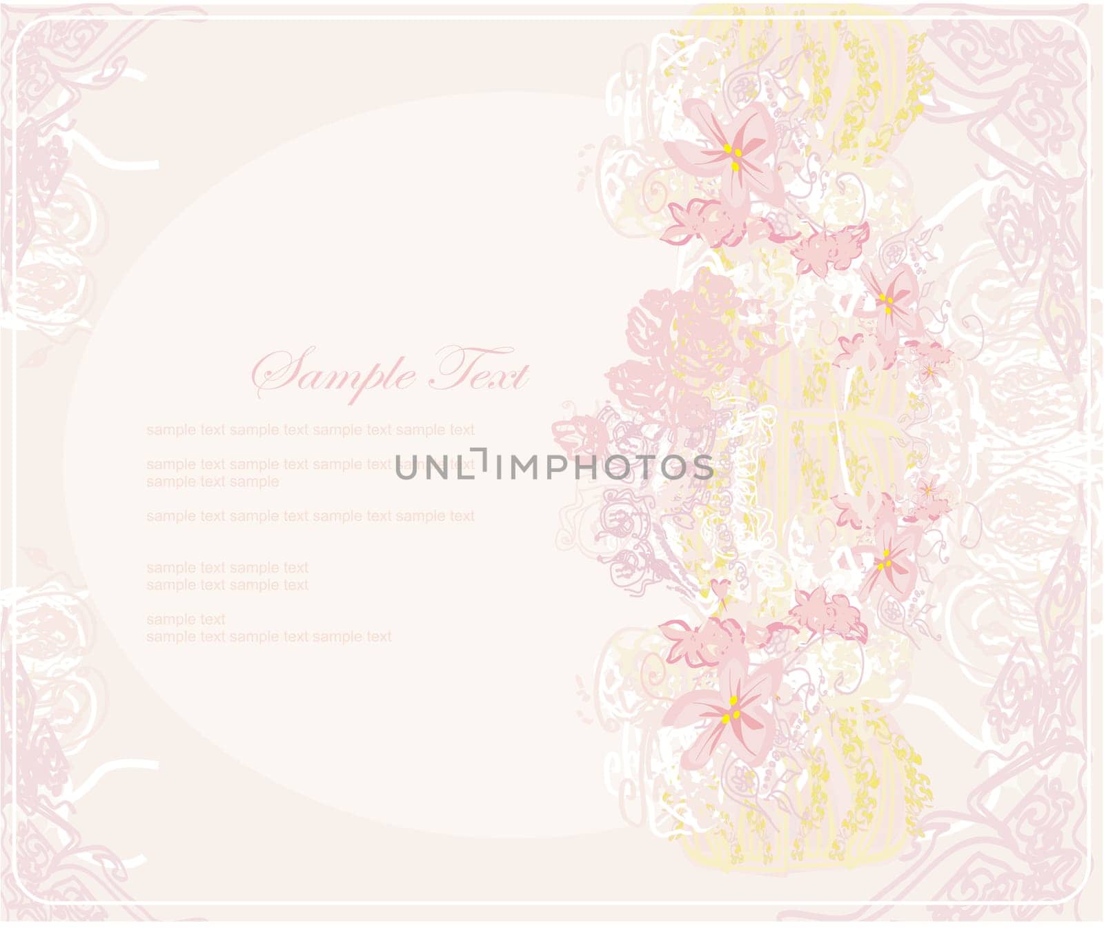 abstract floral invitation card