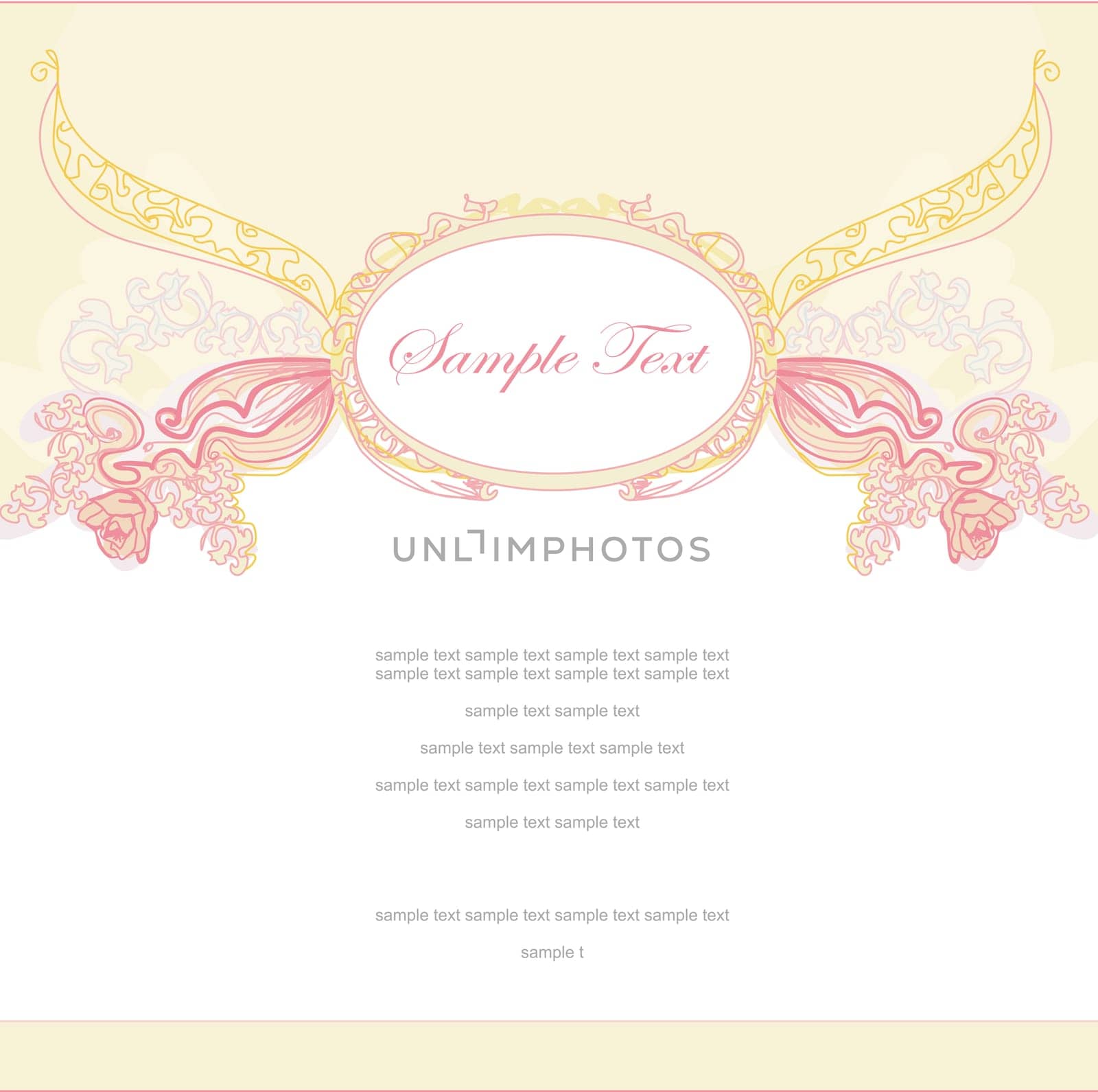 vintage floral frame card